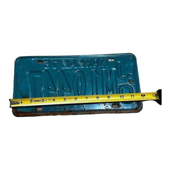 Vintage 1975 Kansas Collectible License Plate Original Tag JO M10447 Rustic - Picture 3 of 3